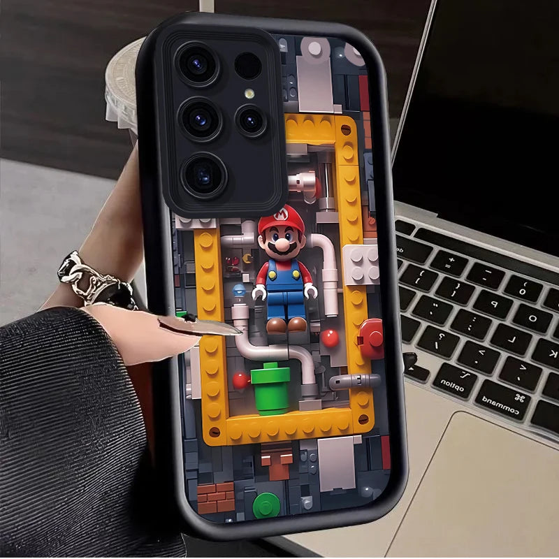 Super M-Marios Bros Case for Samsung Galaxy S24 S23 S22 S21 Ultra Plus S20 FE A55 A54 A53 A52 A52S A51 A50 A50S A35 A34 Cover - covers4phones