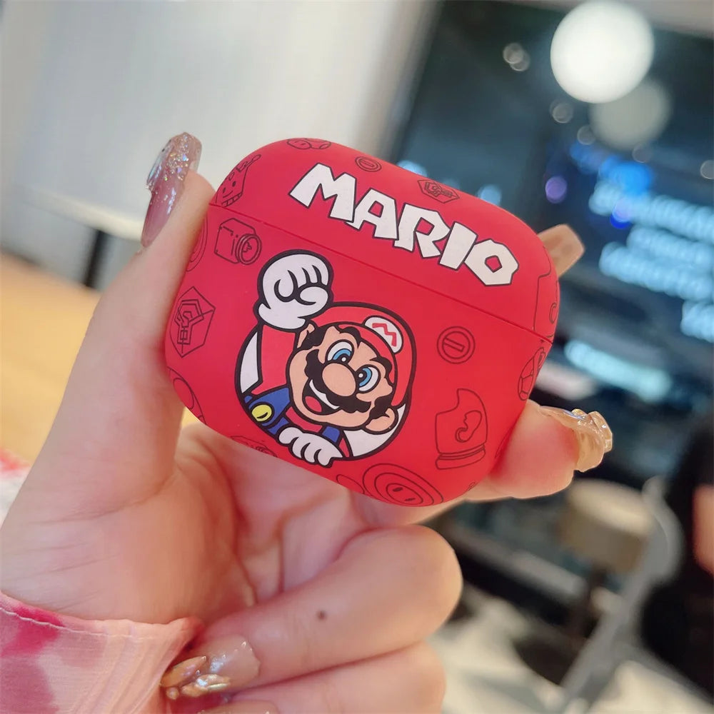 Cute Cartoon Marios Earphone Cases For Airpods 2 3rd 4 Pro Pro2 Bluetooth Wireless Headphone Charging Cover - covers4phones