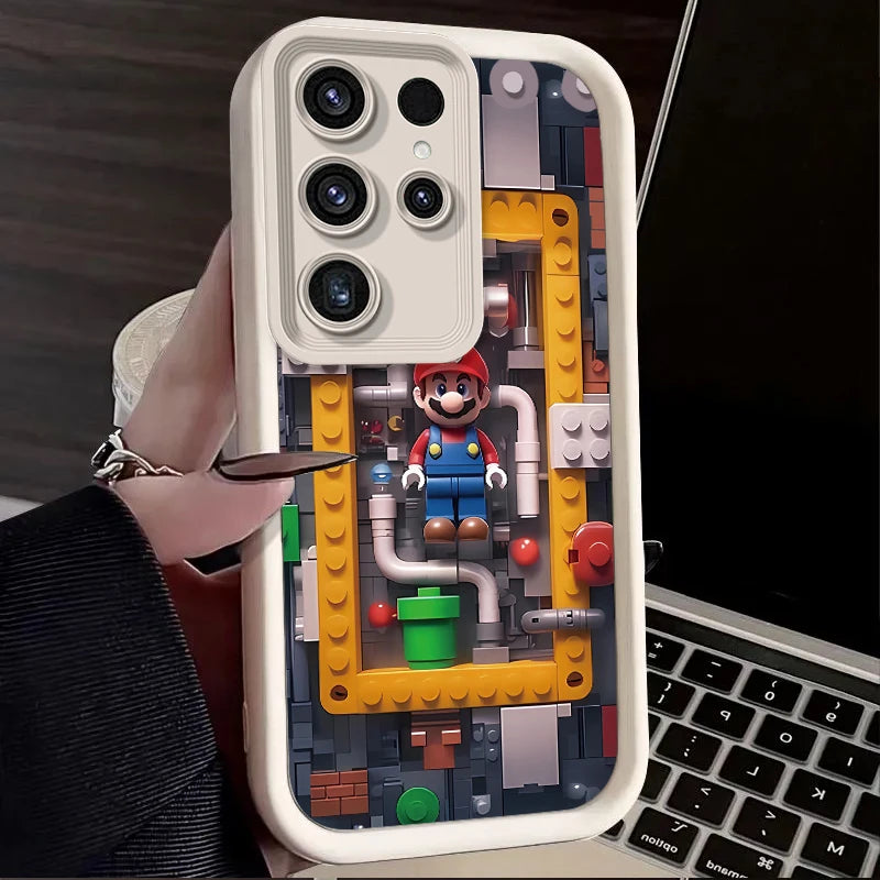 Super M-Marios Bros Case for Samsung Galaxy S24 S23 S22 S21 Ultra Plus S20 FE A55 A54 A53 A52 A52S A51 A50 A50S A35 A34 Cover - covers4phones