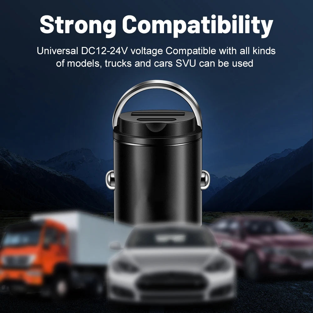 100W Mini PD USB Car Charger Lighter Car Charger for Xiaomi Samsung Huawei Super Fast Charging QC3.0 Car Charger for iPhone - covers4phones