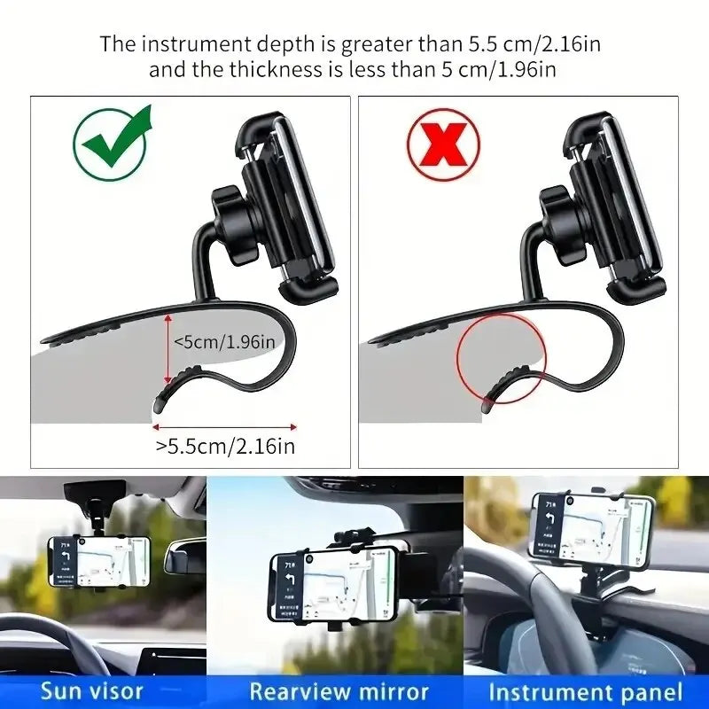 Car Phone Holder Stand Dashboard Car Clip Mount GPS Cell Mobile Phone Support in Car Bracket For All Phone iPhone Samsung Xiaomi - covers4phones