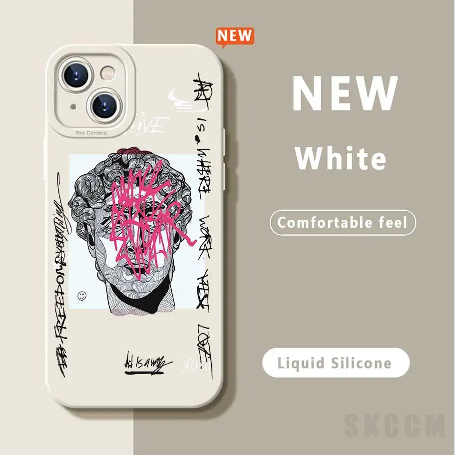 Cartoon Doodle Great Art Phone Case iPhone 15 Case For iPhone 13 14 15 Pro Max 12 11 Pro XS Max XR X 8 7Plus SE2 Shockproof Case - covers4phones