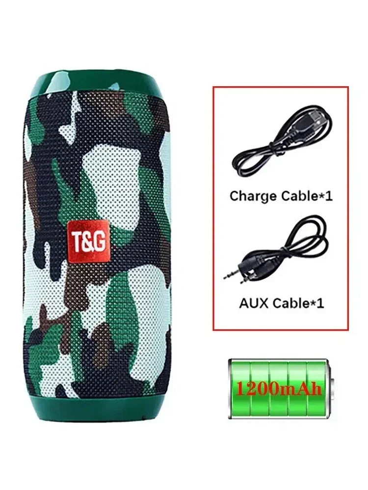 T&G TG117 Portable Bluetooth Speaker Outdoor Wireless Woofer Free Call /FM/TF Card/USB Flash Drive Connect Mobile Phone/Tablet - covers4phones