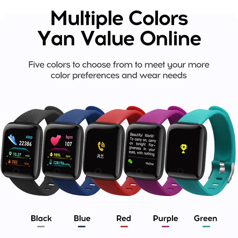 116plus Smart Watch Color Screen Step Counting Multi Sport Mode Message Reminder Photography Music Remote Control Smart Band D20 - covers4phones