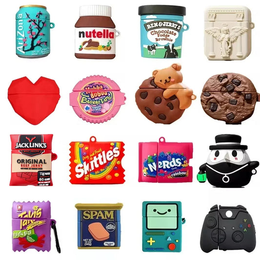 3D Snacks Candy Drinks Silicone Case for Apple Airpods 2 3 4 Generation Cover for AirPods Pro Protective for Air Pods Pro 2022 - covers4phones