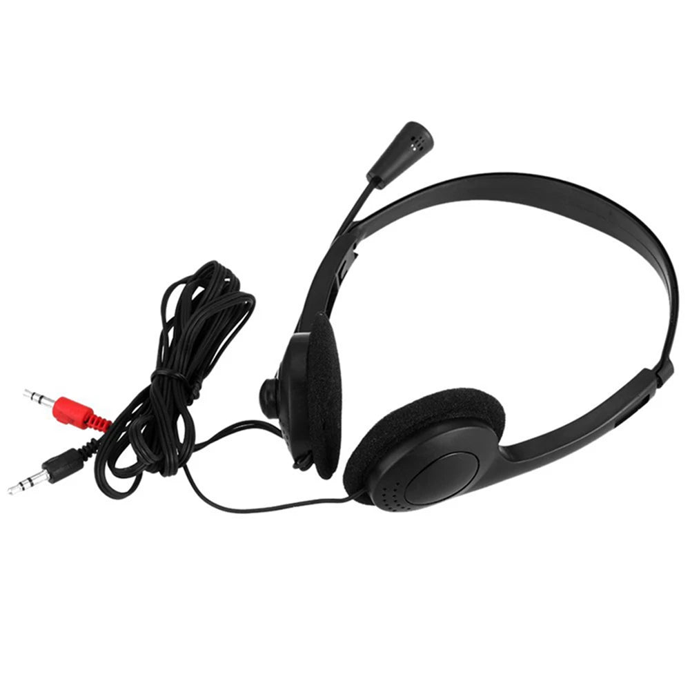 3.5mm Wired Headphones With Noise Cancelling Mic Universal USB Stereo Headset Adjustable Headband Helmet For PC Laptop Computer - covers4phones