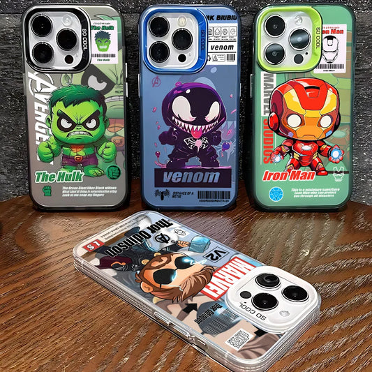 Candy Matte Shockproof Back Cover Phone Case For Super Hero Iron man Marvels iPhone 16 15 14 13 12 11 Pro Max X XR XSMAX 8 Plus