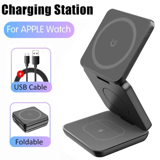 3 in 1 Foldable Magnetic Wireless Charger Stand For Magsafe iPhone 1615 14 13 12 Apple Watch 8 7 6 Airpods Fast Charging Station - covers4phones