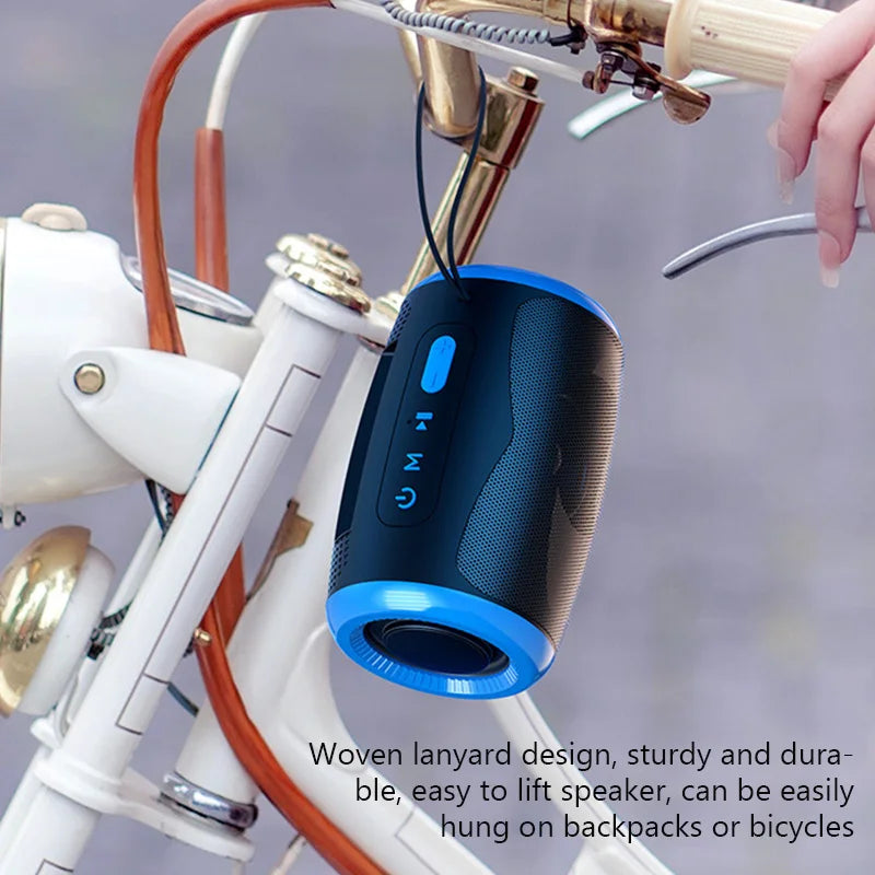 TSN-1 Portable Speaker Wireless Bluetooth Speakers with 5.3 Stereo FM/SD/USB Disk/Aux Modes Waterproof for Outdoor Hifi Sound - covers4phones