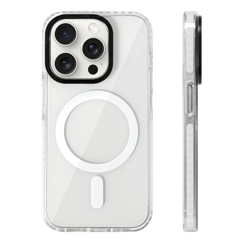 Transparent Neon Color MagSafe Phone Case for iPhone 15 16 Pro Max 15pro 13 14 12 Wireless Charging Soft Silicone Bumper Cover - covers4phones