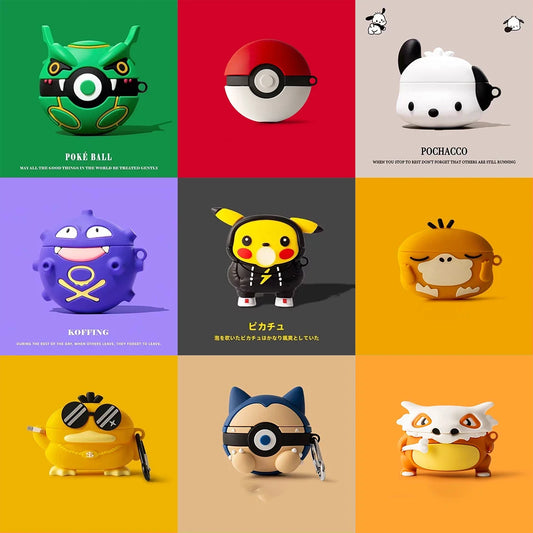 Cartoon Case for Beats Studio Buds+ Earphone Protector Silicone Soft Shell for Beats Studio Buds Cover With Keychain Funda - covers4phones