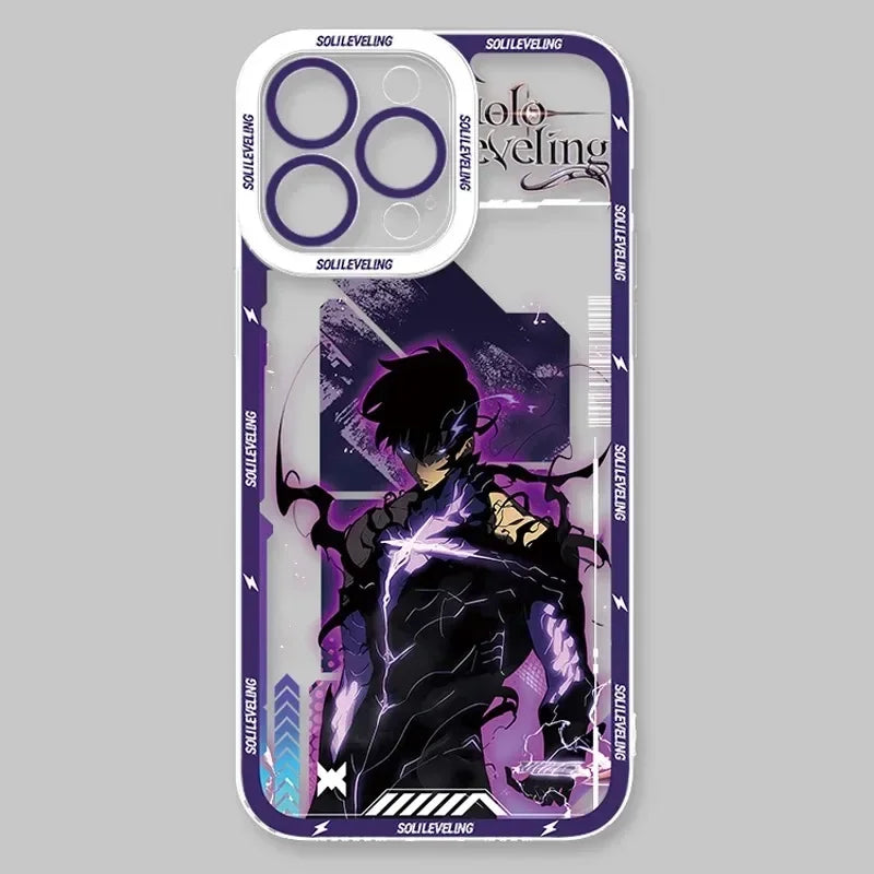 Case For iPhone 15 16 Pro Max 14 Plus 13 12 11 Pro XR XS X 8 7 SE 2020 Anime S-Solo Levelings Shockproof Clear Silicone Cover
