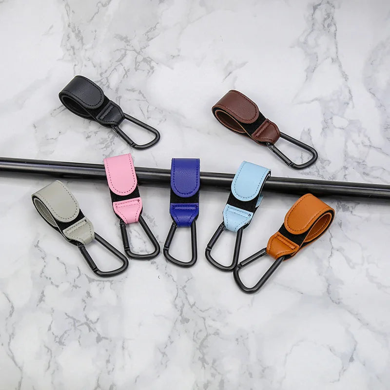 1 PCS PU Leather Baby Bag Stroller Hook 360 Degree Rotatable Multi Purpose Pram Hook Baby Stroller Accessories - covers4phones