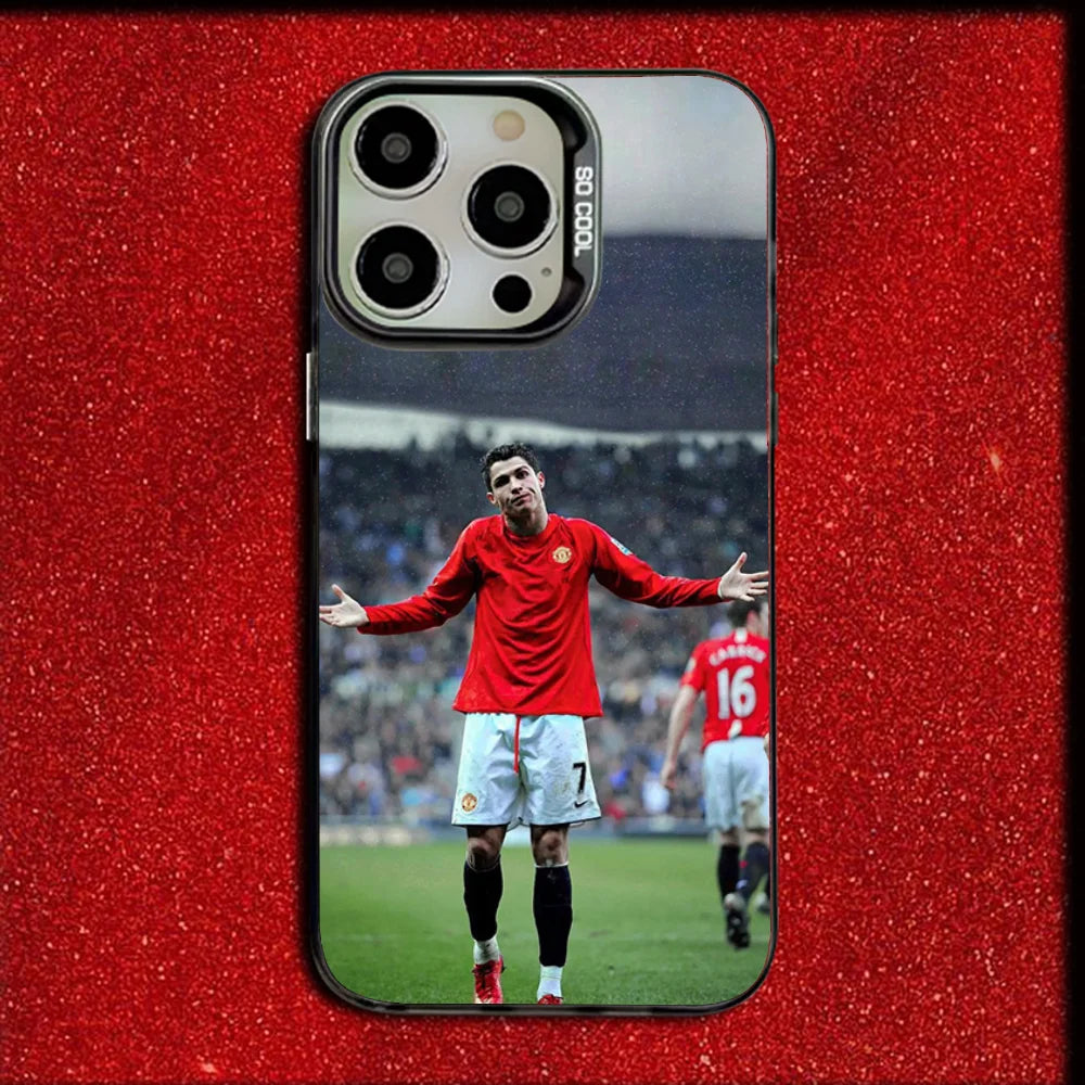 7 SPORT FOOTBALL Phone Case For iPhone 16,15,14,13,12,11,Mini,Pro,MAX Cr7 R-ROnAlDo Gray Drop Matte Shockproof Soft Cover