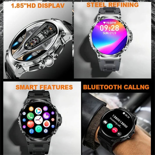 2025 New Military GPS V69 Smart Watch Men 1.85 inch 710 mAh Heart Rate GPS Sports IP68 Waterproof Bluetooth Talk Smartwatch Man