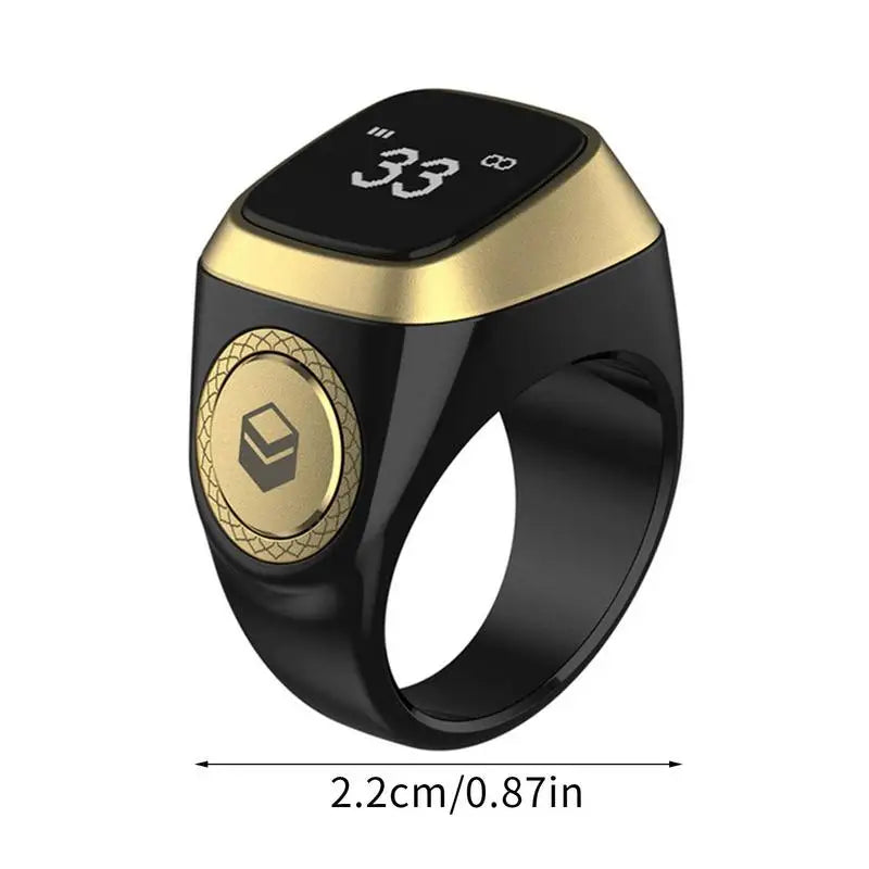 22/18mm Iqibla Smart Tasbih Tally Counter for Muslims Zikr Ring Digital Tasbeeh 5 Prayer Time Vibration Reminder Waterproof - covers4phones