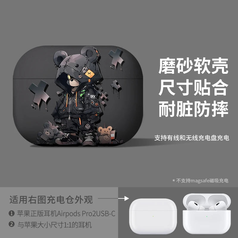 For AirPods 4 2024 pattern wireless earphone frosted shell protective case suitable for Airpods 4 Pro 1 2 3 wholesale  - covers4phones