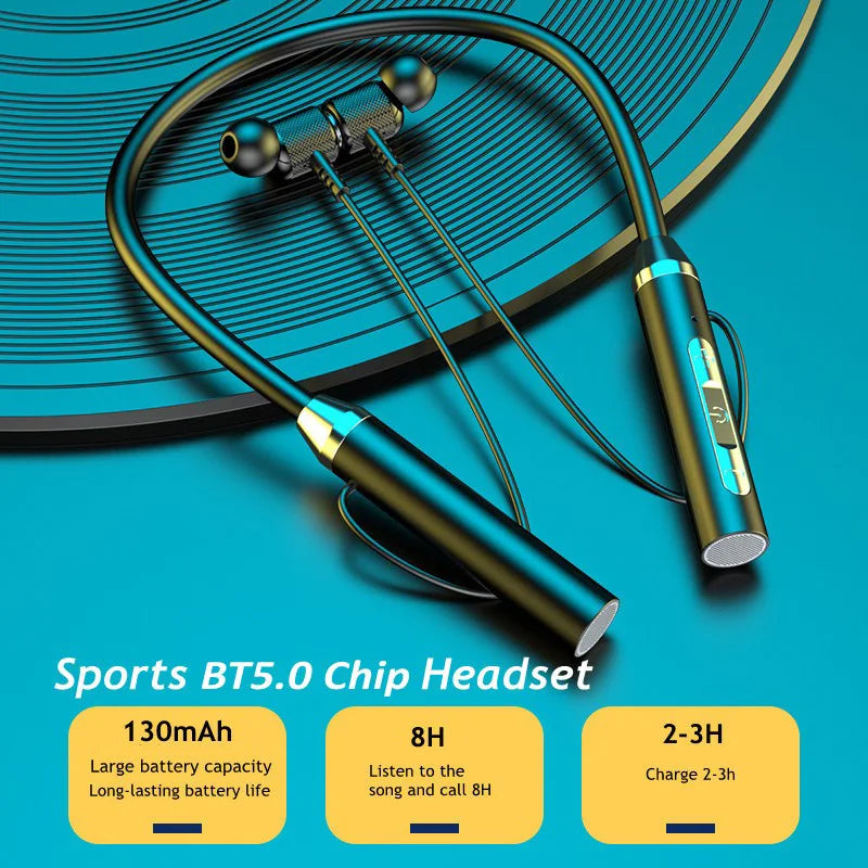 # Hanging Neck Wireless Bluetooth Headset Magnetic Suction Wireless Headphones Stereo Noise Reduction Sports Bluetooth Earphones - covers4phones