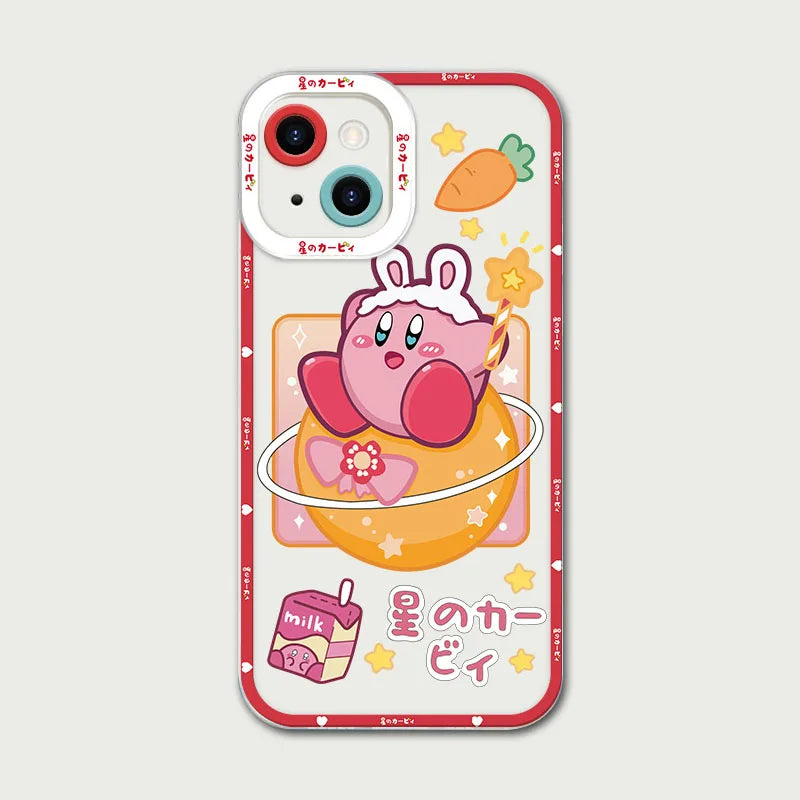 Stars K-Kirby Clear Phone Case For Samsung Galaxy S24 S23 S22 Ultra S21 S20 FE Note 20 10 Plus A15 A25 A35 A55 Silicone Cover