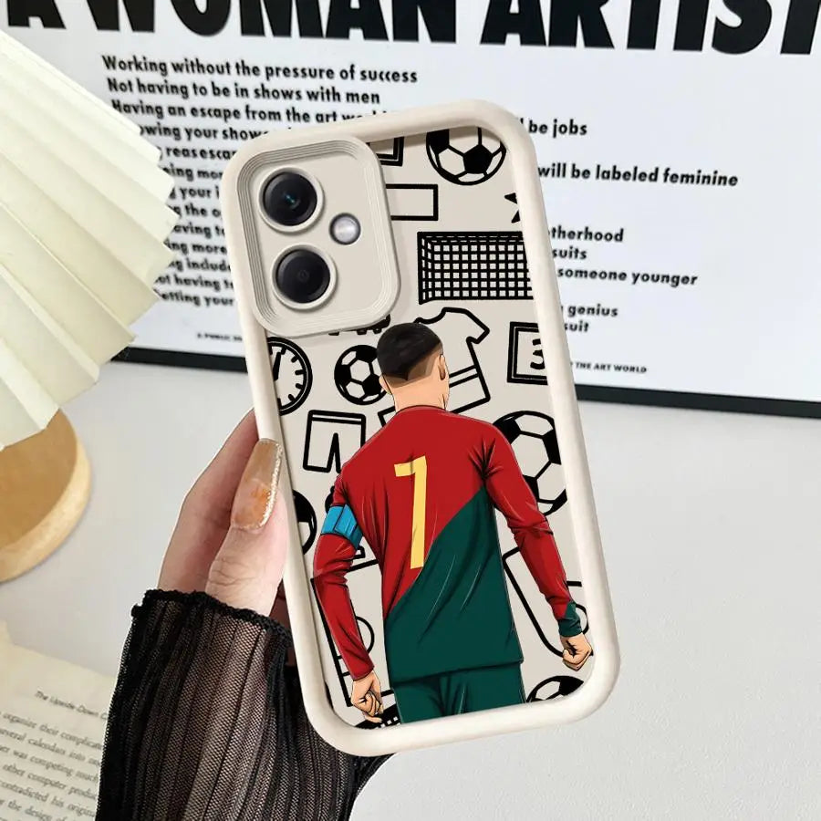 Cartoon Football Number Phone Case for Xiaomi Redmi 12 13C 5G 14C A1 A2 Plus A3 A3X A4 Poco X3 NFC C50 C51 C61 Funda Cover