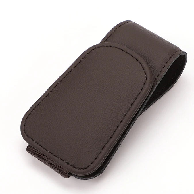 Universal Car Auto Sun Visor Eyeglass Hanger Clip Leather Glasses Holder Magnetic Multi-Function Automobile Accessories Storage - covers4phones
