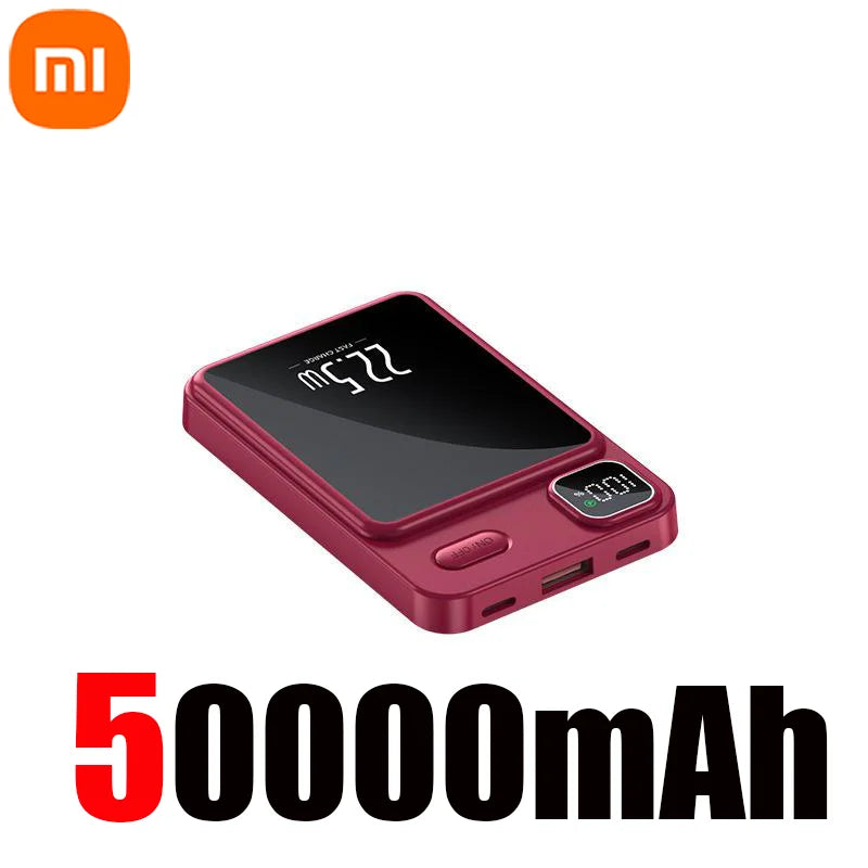 Xiaomi 50000mAh Wireless Magnetic Power Bank Portable Fast Charging External Battery for Magsafe Android iPhone 13 14 15 Samsung - covers4phones