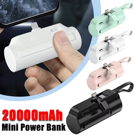 20000mAh Mini Power Bank External Battery Plug Play Power Bank Fast Charging For iPhone Samsung Huawei Xiaomi Portable Powerbank