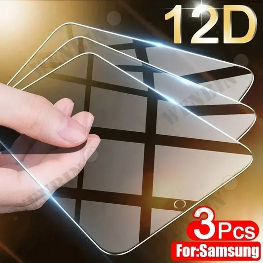 3 Pcs Tempered Glass For Samsung S25 S24 S23 S22 Ultra Plus A56 A55 A36 A35 A26 A16 A15 Screen Protector Full Protective Glass - covers4phones