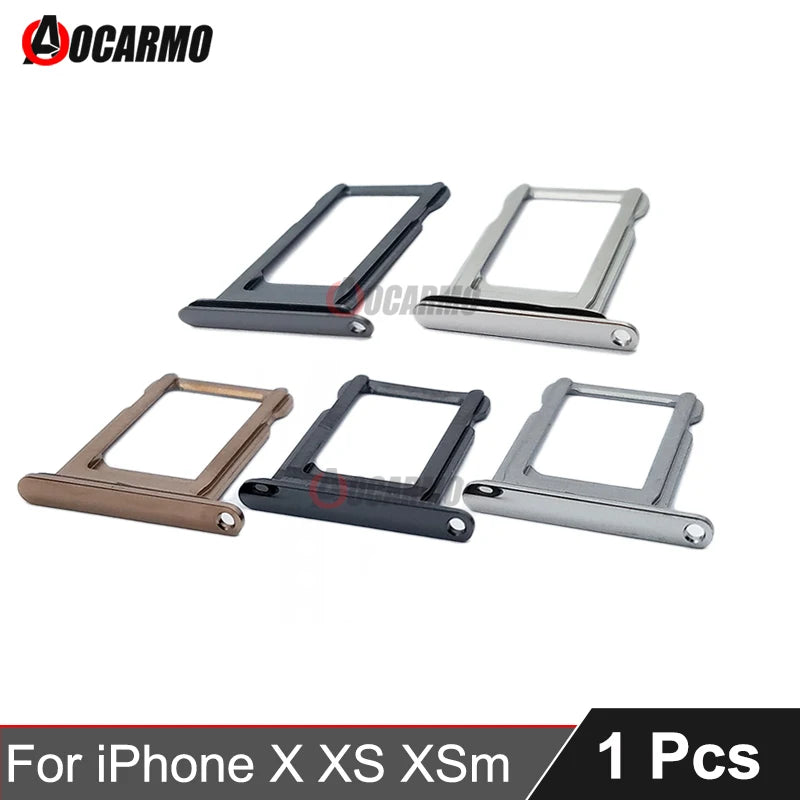 1Pcs/Lot For Apple iPhone X XS Max SIM Card Tray Stainless Steel Drawer Holder Single Dual Slot Replacement Parts - covers4phones