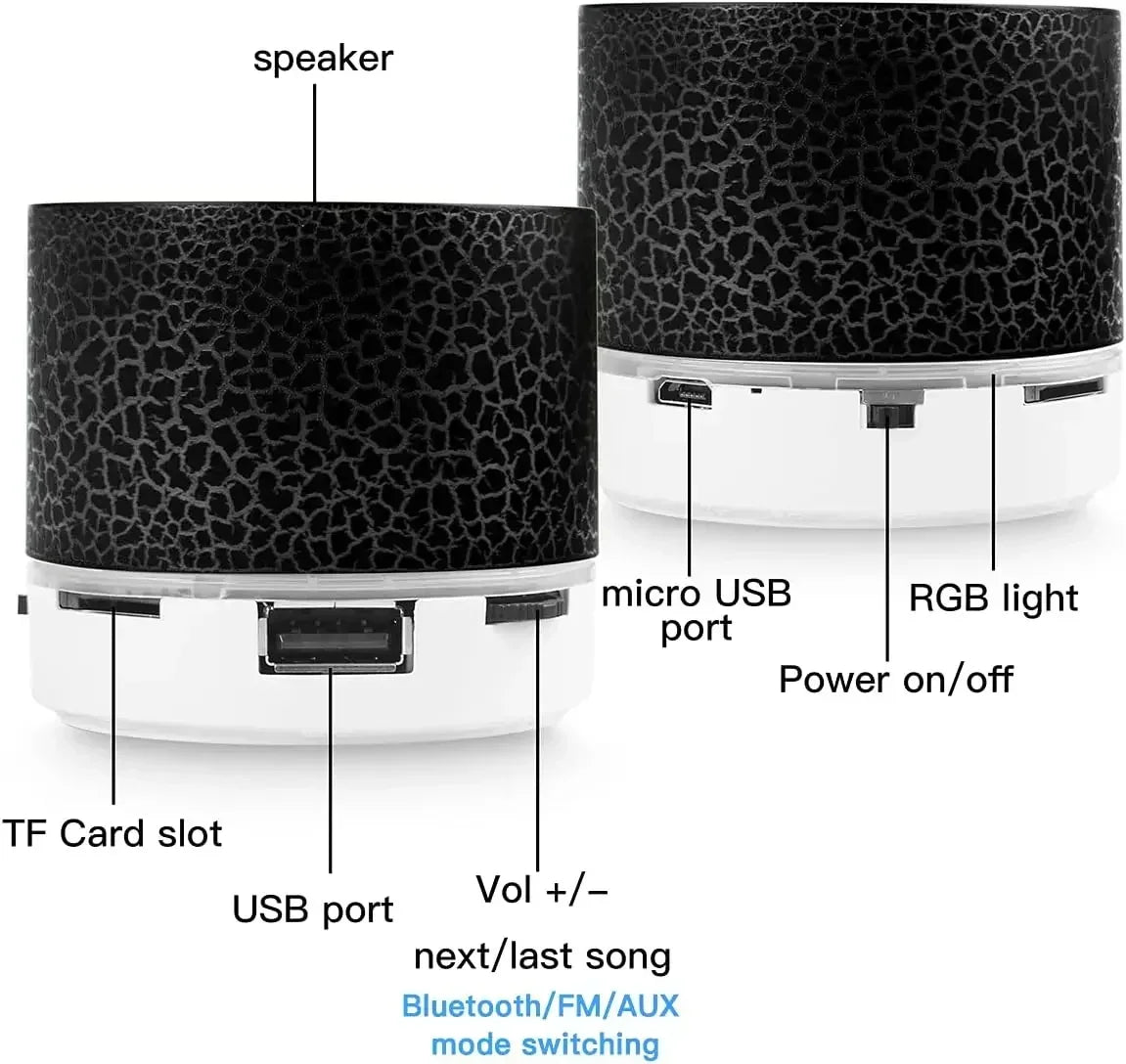 TF Wireless Mini Motion Bluetooth Speaker With LED Lights Speaker Super Bass Stereo Rechargeable Portable Outdoor Small Speaker - covers4phones