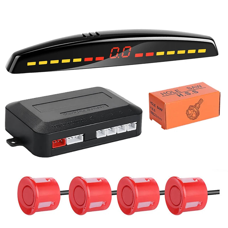 Risingon Car Parktronic LED Parking Sensor Kit Radar Display Backup Monitor Detector System