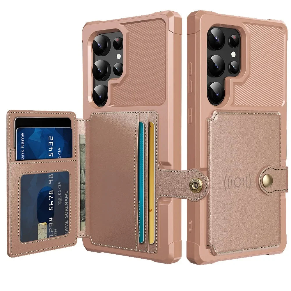 Card Wallet Case for Samsung Galaxy S24 S23 FE S25 S23 Plus S22 S21 Ultra A55 A35 A15 A54 A34 A53 A52S A52 A14 A05S A05 A24  A16