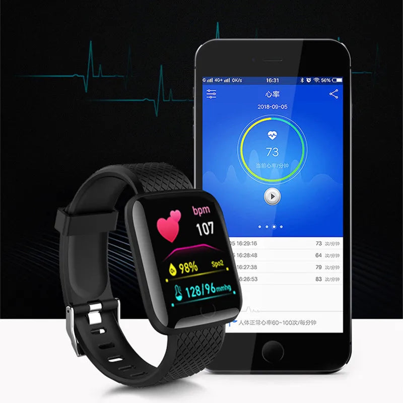116plus Smart Watch Color Screen Step Counting Multi Sport Mode Message Reminder Photography Music Remote Control Smart Band D20 - covers4phones