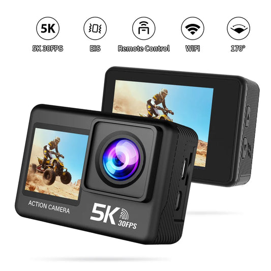 5K Action Camera 4K60FPS 2.0 Inch Touch Screen Wi-Fi 170° Wide Angle 30M Waterproof Helmet Video Recording Sports Cameras - covers4phones