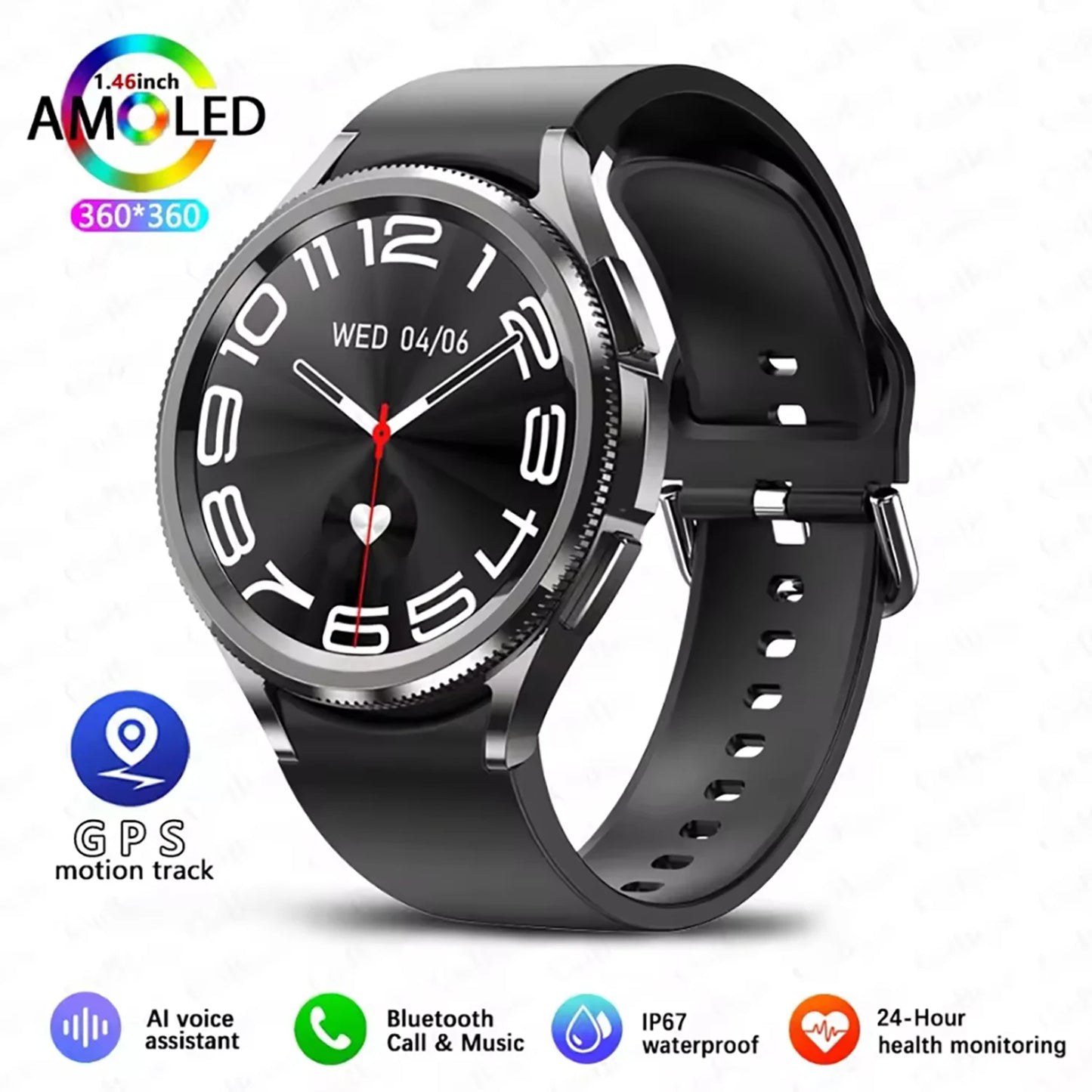 Watch 6 Classic Smart Watch Women For IOS Sports Mode Health Monitoring IP68 Waterproof Bluetooth Calling Smartwatch Men 2025New