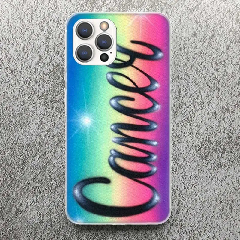 Aries Leo Libra Pisces Virgo Capricorn Phone Case For Apple iPhone 16 15 14 13 12 11 Pro Max Mini XS XR X 7 Plus 8 + SE Soft Sil - covers4phones