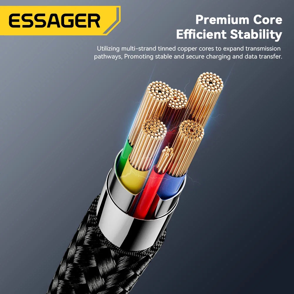 Essager Micro USB Cable 2A Fast Charging USB Cable for Xiaomi Realme Redmi Samsung Huawei Mobile Phone USB Data Charger Wire 3M - covers4phones