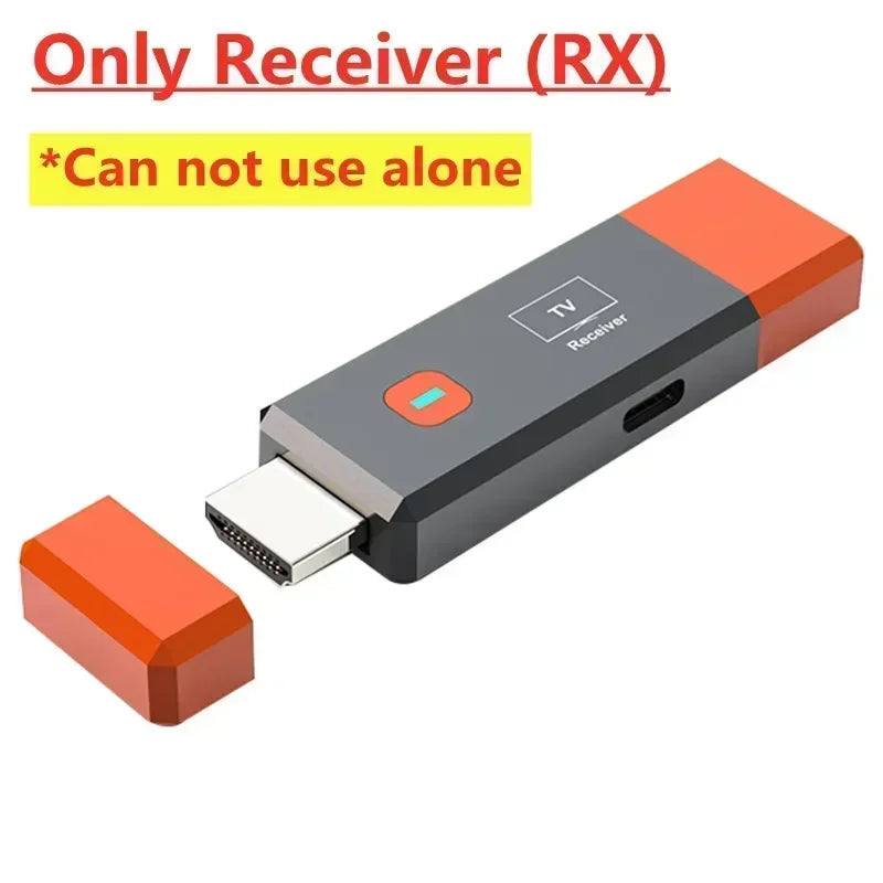1080P 50M Wireless HDMI Video Receiver Transmitter Extender Adapter TV Stick Dongle for Camera Laptop PC to TV Monitor Projector - covers4phones