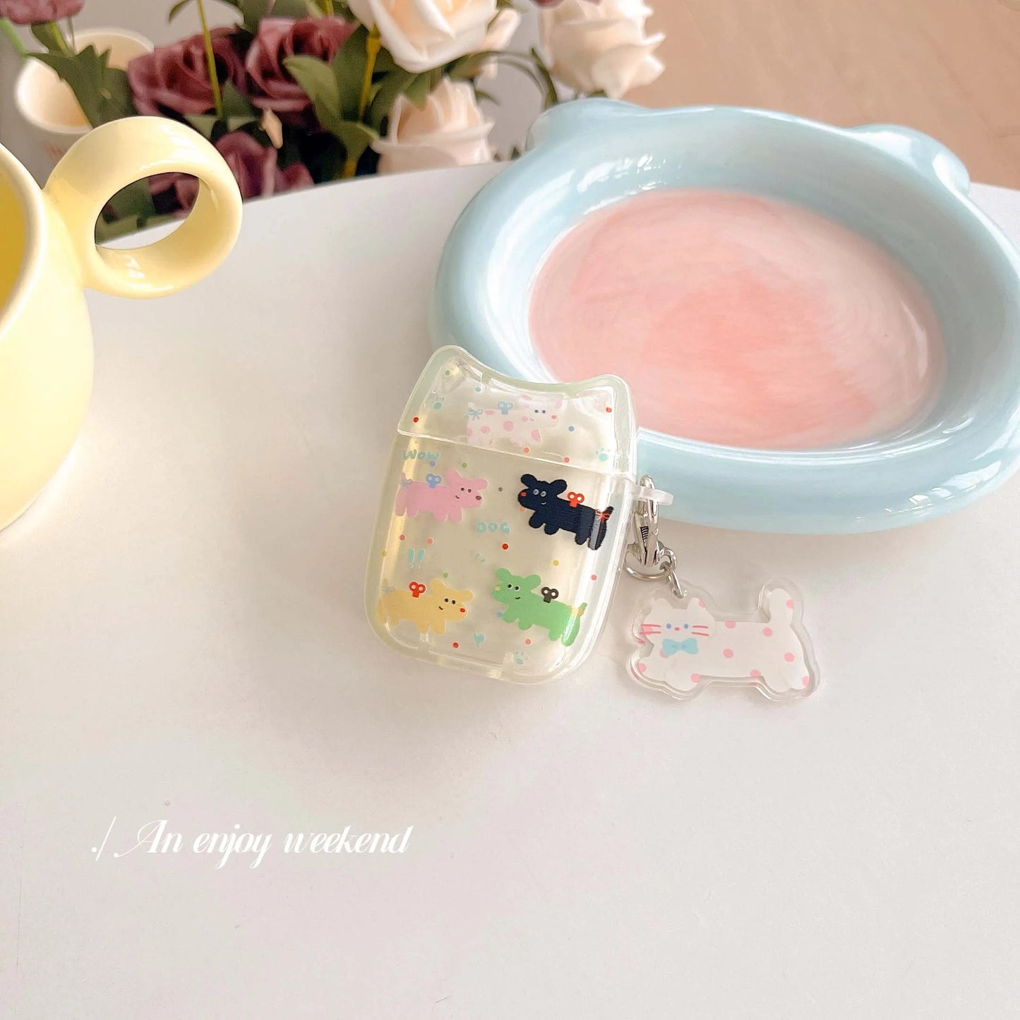 Colorful wave point cute cat earphone case for apple airpods 3 pro 2nd 2 1 wireless bluetooth charging box headset cover - covers4phones