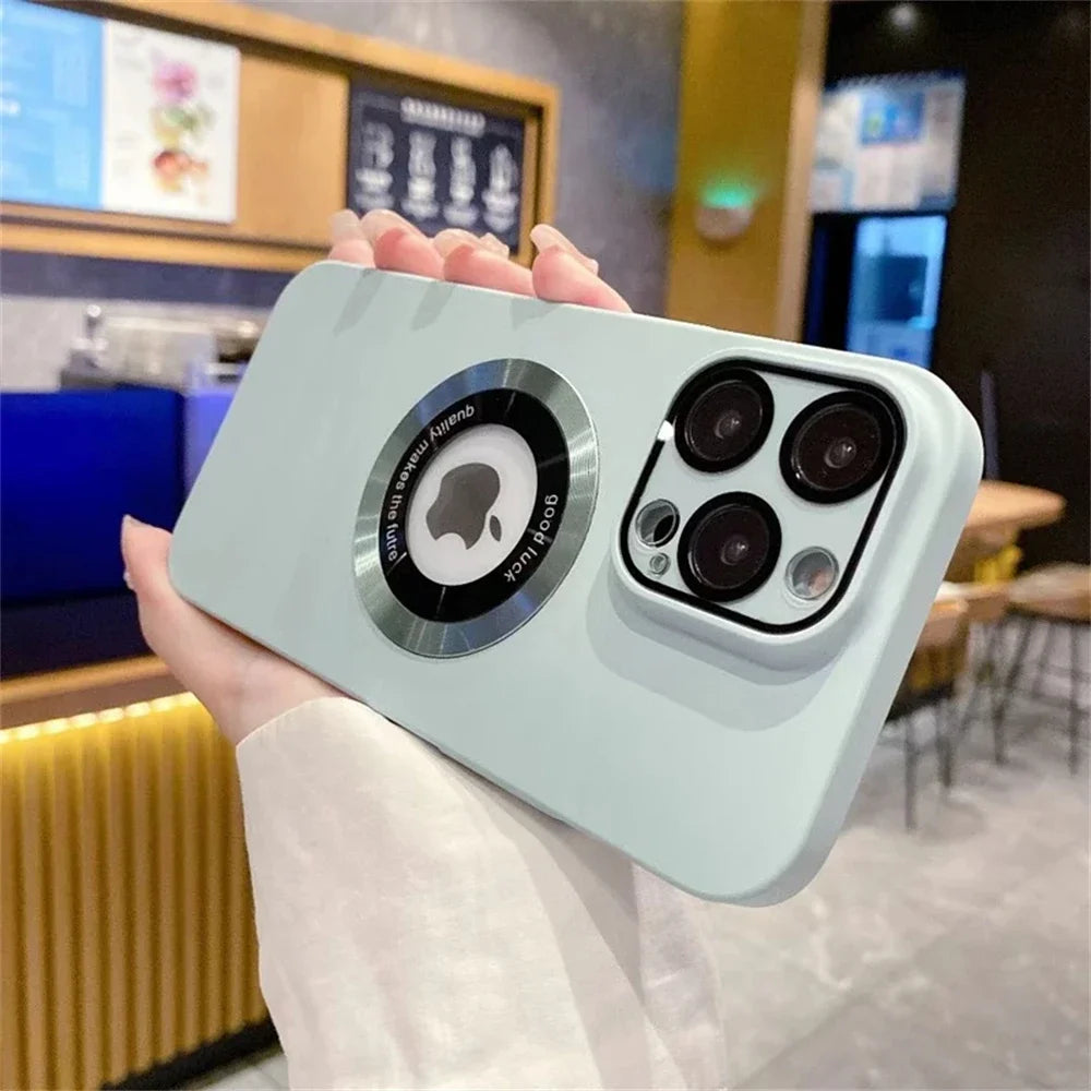 Luxury Frosted Solid Color Case For iPhone 17 16 Pro Max 17 Air 11 12 13 14 15 Plus For Magsafe Magnetic Camera Protection Cover