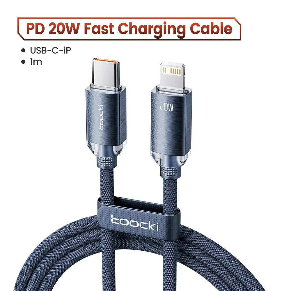 Toocki USB C to Lightning Cable for iPhone 14 13 12 11 Pro Max Mini 8 7 Plus AirPods iPad Fast Charging Type C Lightning Cable - covers4phones