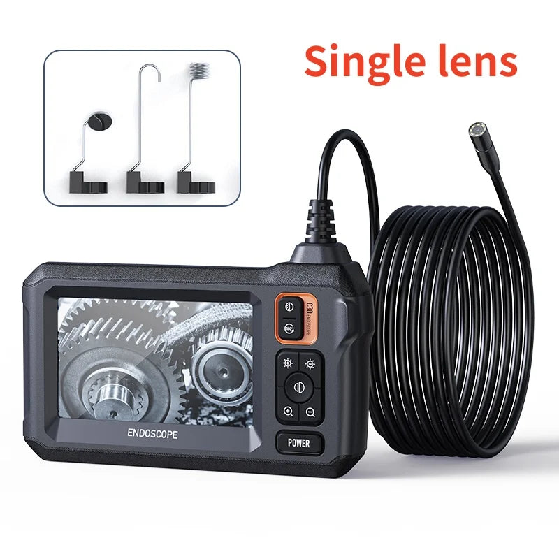 Industrial Endoscope Camera 4.3inch IPS Screen 8mm HD1080P IP67 Waterproof 8 LED Light Inspection Borescope for Pipe Car Repair