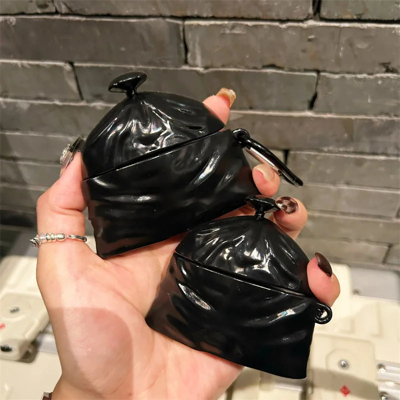 3D Garbage Bag Creativity Earphone Cover for AirPods 4 2024 Wireless Headphone Protective Case for AirPods Pro 2 1 2 3 Cover - covers4phones