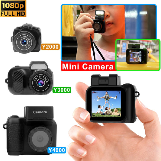 Y4000 Monoreflexes Style Mini Camera With Flash Lamp And Battery Dock Portable Video Recorder DV 1080P With LCD Screen Y3000 - covers4phones