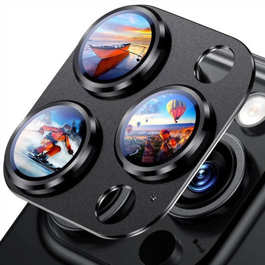 Titanium Black Camera Lens Protector Cover For iPhone 16 Pro Max 15 Plus 14 13 Mini 16Pro 15Pro Protection Phone Accessories - covers4phones