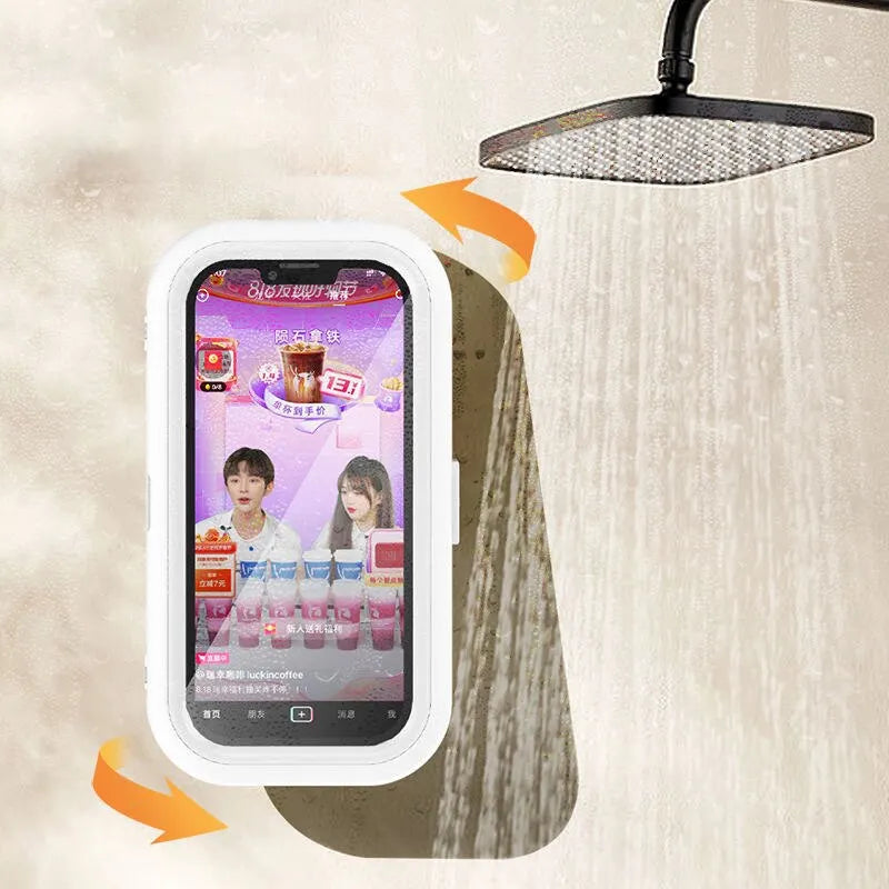 Waterproof Shower Phone Holder Rotation Angle Adjustable Telescoping Wall Mount Phone Holder for Bathroom Kitchen Bracket Stand - covers4phones