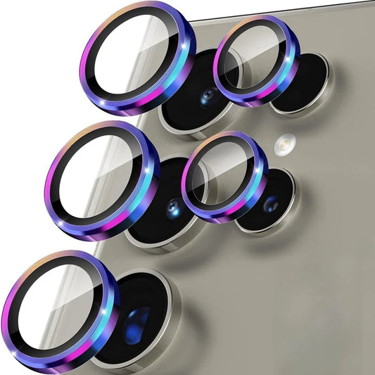 Camera Metal Ring Glass For Samsung Galaxy S24 Ultra S23 Plus Back Lens Cover Protector For Samsung S24+ S24Ultra Lens Cap Case - covers4phones