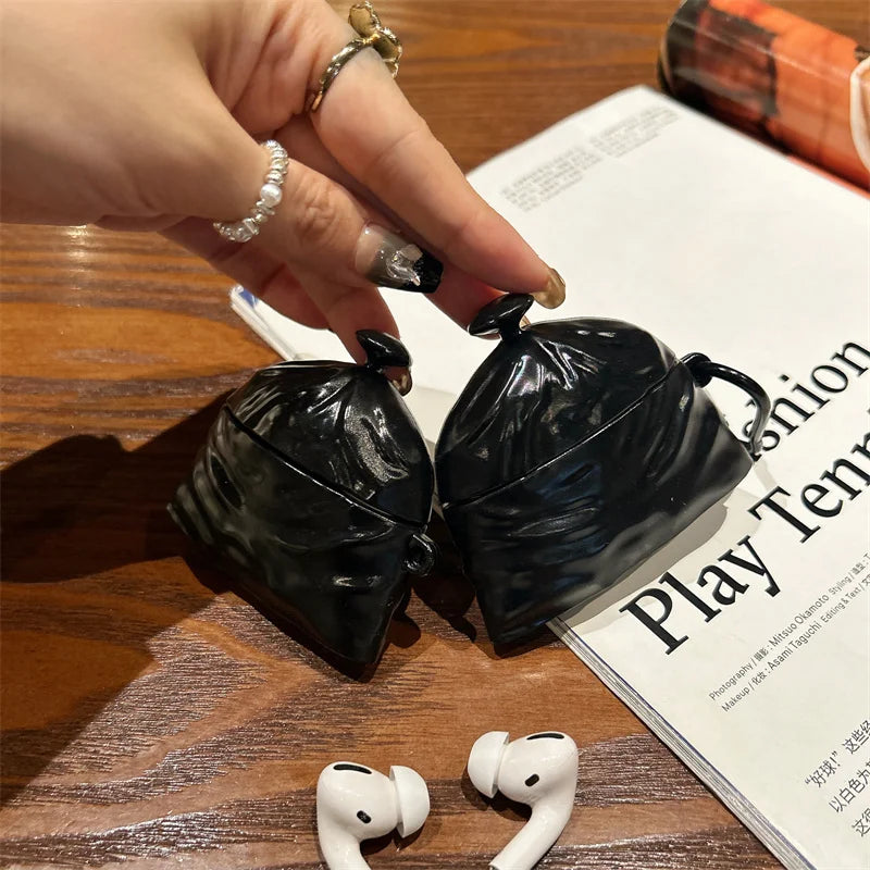 3D Garbage Bag Creativity Earphone Cover for AirPods 4 2024 Wireless Headphone Protective Case for AirPods Pro 2 1 2 3 Cover - covers4phones