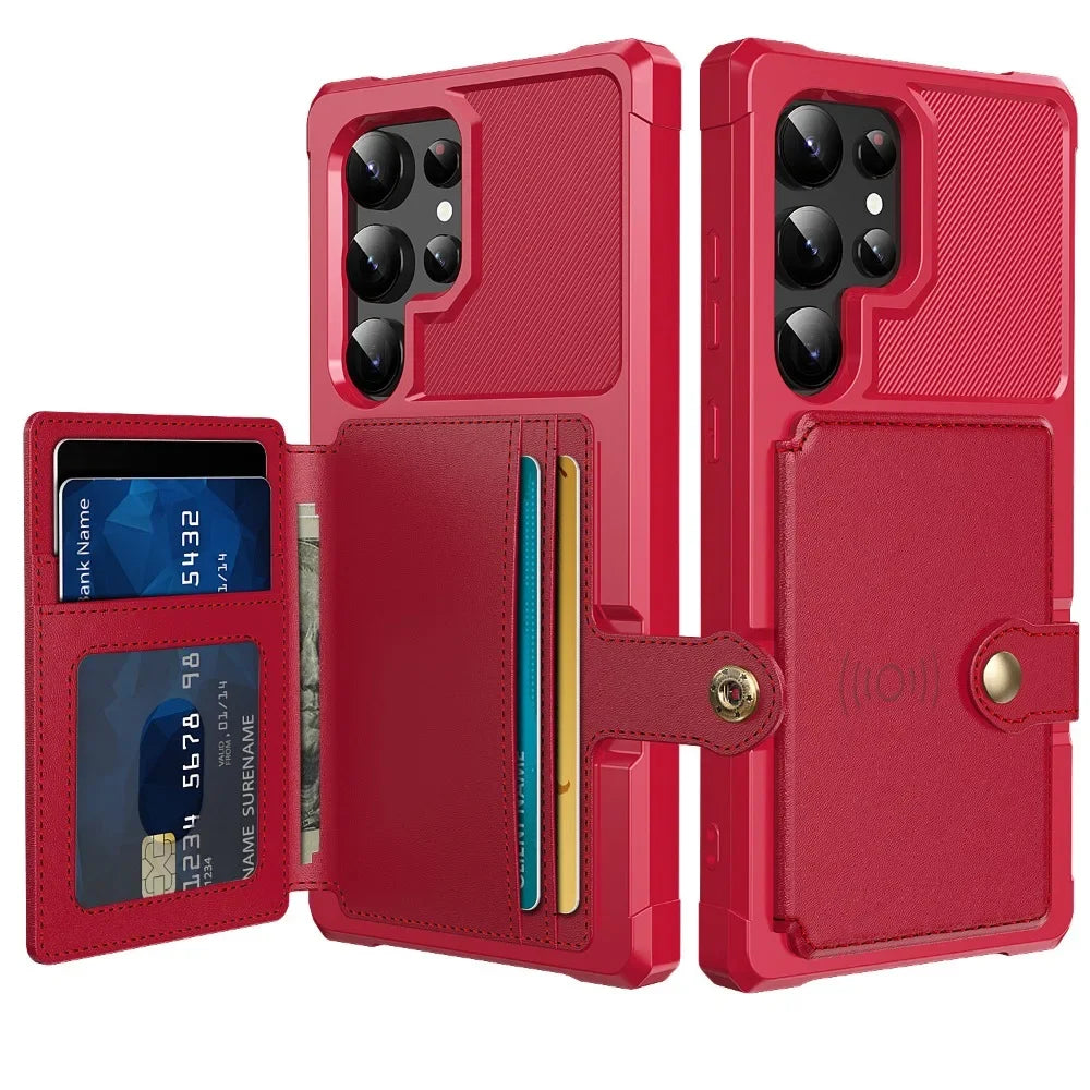 Card Wallet Case for Samsung Galaxy S24 S23 FE S25 S23 Plus S22 S21 Ultra A55 A35 A15 A54 A34 A53 A52S A52 A14 A05S A05 A24  A16