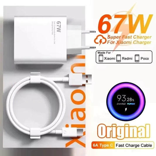 Total 67W GaN USB Charger Fast Charging Mobile Phone Adapter USB Quick Charger QC3.0 Adapter For iPhone15 Samsung Xiaomi Redmi - covers4phones